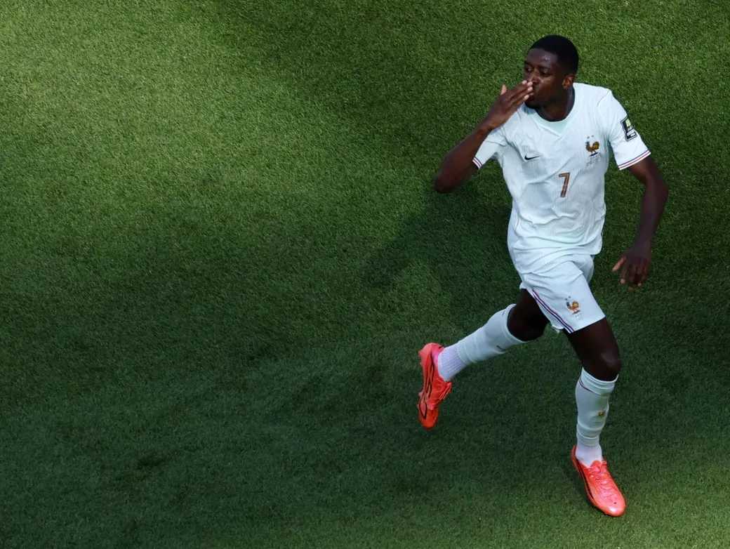 Osumane Dembélé mit seinem fünften Treffer bei dieser WM